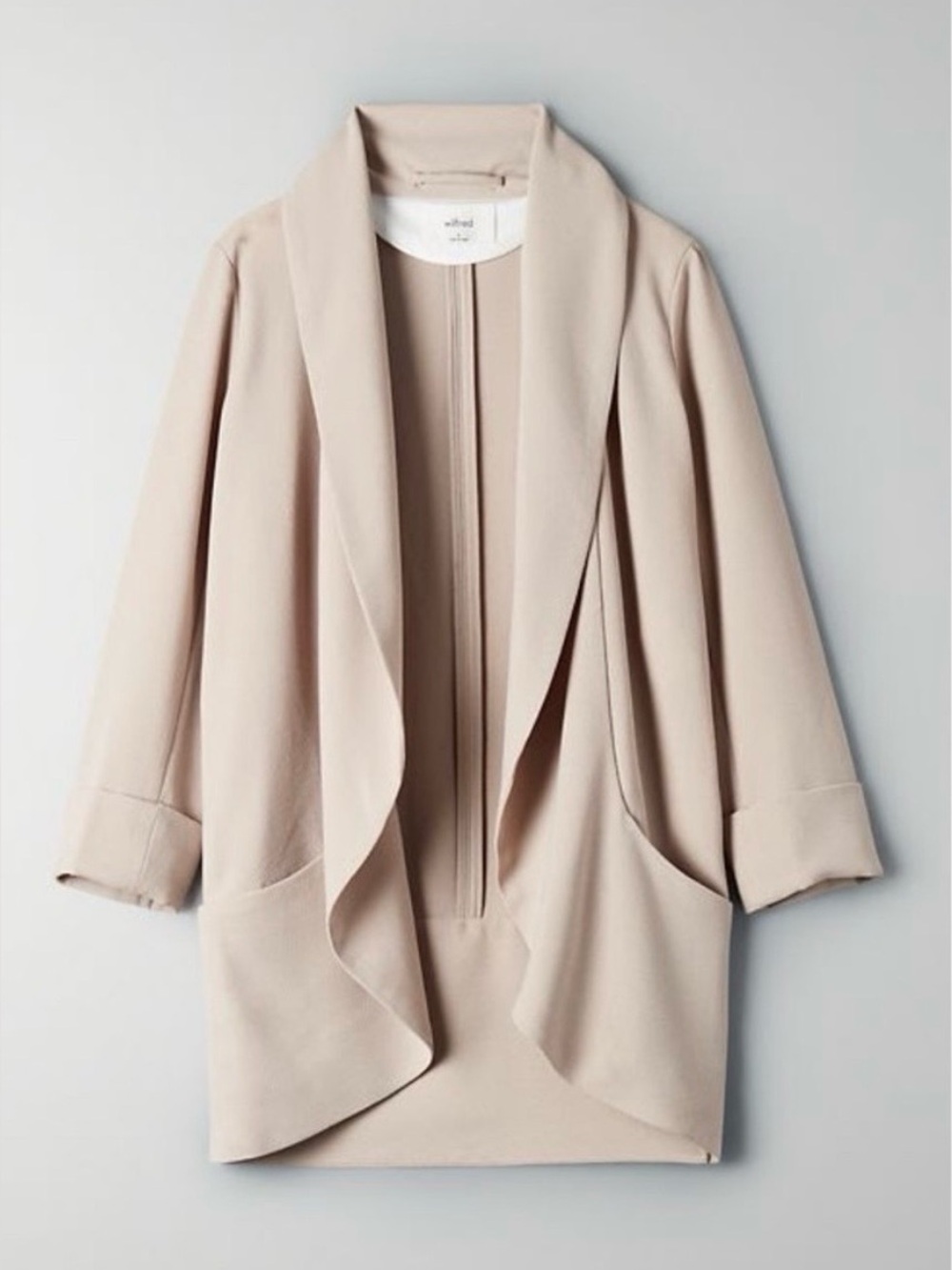 NWT Aritzia wilfred chevalier blazer cool beige office preppy minimalist sz 10 - Picture 2 of 7